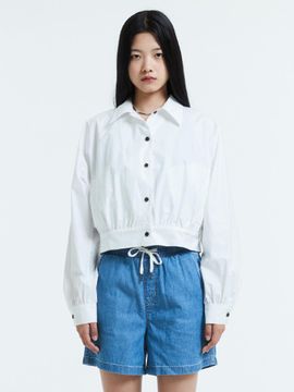 HOKUSPOKUS Coated cotton blouson / White