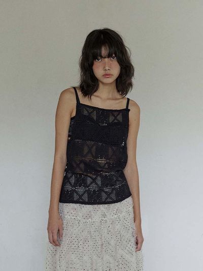 HOKUSPOKUS Crochet Trapeze Top_Black