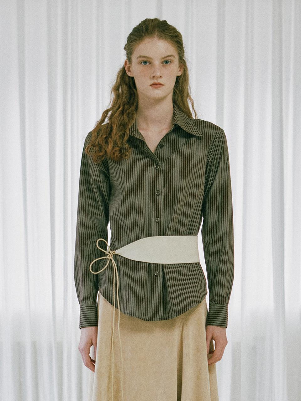 HOKUSPOKUS Old Stripes shirt / Brown