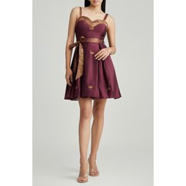holiCHIC holiCHIC Gianna Fit & Flare Silk Dress