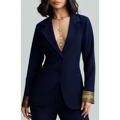 holiCHIC holiCHIC Mila Metallic Contrast Cuff Blazer