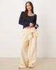 Hollister Gilly Hicks long sleeve waffle top in navy - 2