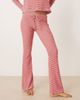 Hollister Gilly Hicks mid rise flare cozy waffle pants in red stripe - part of a set - 4