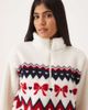 Hollister Gilly Hicks quarter zip teddy sweater in white - 2