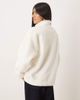 Hollister Gilly Hicks quarter zip teddy sweater in white - 3