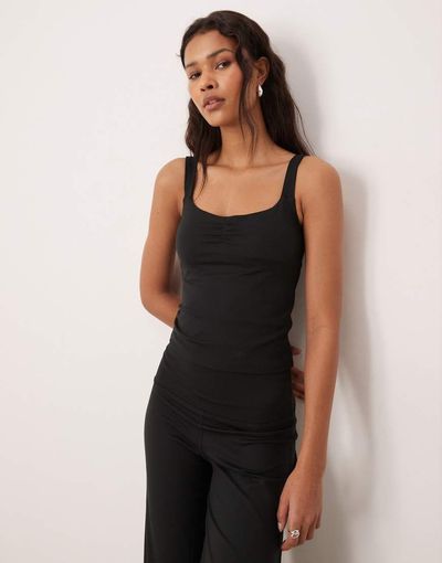 Hollister Gilly Hicks sweatheart tank top with built in bra in black - part of a set
