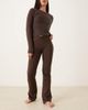 Hollister Gilly Hicks v waist flare pants in brown - 1