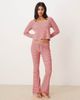 Hollister Gilly Hicks waffle long sleeve crop top in red stripe - part of a set - 4
