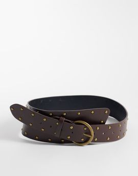 Hollister Hollister asymmetric studded belt in brown