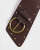 Hollister Hollister asymmetric studded belt in brown - 2
