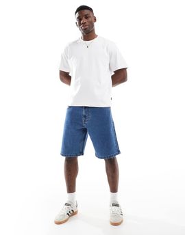 Hollister Hollister baggy carpenter knee length denim shorts in blue