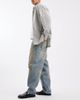 Hollister Hollister baggy skater jeans in grease stain mid blue wash - 2
