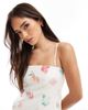 Hollister Hollister bandeau linen blend mini dress in fruit print-Blue - 3