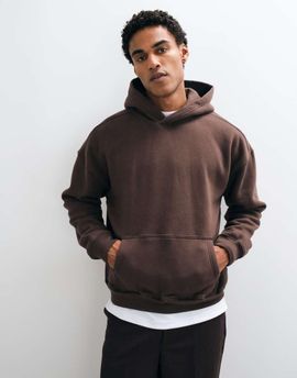Hollister Hollister boxy pull on hoodie in brown