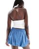 Hollister Hollister bubble mini skirt in blue denim - 4