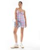 Hollister Hollister cami strap tie front babydoll dress in plaid print-Multi - 1