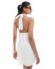 Hollister Hollister crepe halter neck mini dress in white and navy polka dots - 2