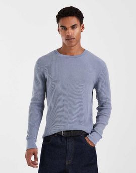 Hollister Hollister crew neck long sleeve thermal top in washed blue