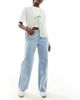 Hollister Hollister curve love high rise baggy jeans in light wash-Blue - 1