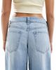 Hollister Hollister curvy low rise super baggy raw hem jeans in light wash-Blue - 4