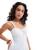 Hollister Hollister dropped waist button detail sleeveless mini milkmaid dress in blue stripe-Yellow - 2