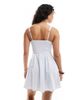 Hollister Hollister dropped waist button detail sleeveless mini milkmaid dress in blue stripe-Yellow - 4