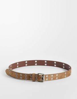 Hollister Hollister faux suede boho studded belt in brown