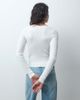 Hollister Hollister fitted cable knit slash neck sweater in white - 2