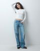 Hollister Hollister fitted cable knit slash neck sweater in white - 4