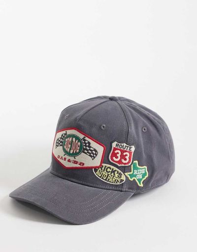 Hollister Hollister graphic trucker hat in black