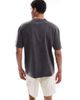 Hollister Hollister heavyweight boxy T-shirt with location motif detail in washed black - 2