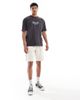 Hollister Hollister heavyweight boxy T-shirt with location motif detail in washed black - 4