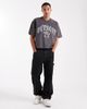 Hollister Hollister heavyweight football style graphic t-shirt in washed black - 2