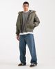 Hollister Hollister heavyweight military hooded faux fur jacket in green - 2