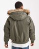 Hollister Hollister heavyweight military hooded faux fur jacket in green - 3
