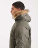 Hollister Hollister heavyweight military hooded faux fur jacket in green - 4