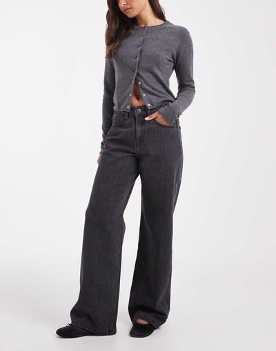 Hollister Hollister high rise baggy jeans in black wash