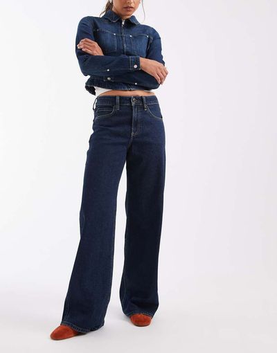 Hollister Hollister high rise baggy jeans in indigo blue