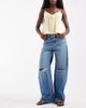 Hollister Hollister high rise baggy jeans in mid blue - 1