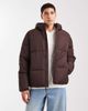 Hollister Hollister hooded puffer jacket in brown - 1