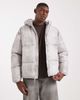 Hollister Hollister hooded puffer jacket in washed gray - 1