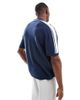 Hollister Hollister knit contrast collar preppy polo top in navy - 2