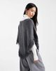 Hollister Hollister knit fringe detail poncho in dark gray - 2