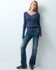 Hollister Hollister knit icon logo V-neck sweater in navy - 2