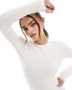 Hollister Hollister knit long sleeve mini dress in cream-White - 3