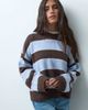 Hollister Hollister knitted crew neck sweater in brown stripe - 1