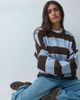 Hollister Hollister knitted crew neck sweater in brown stripe - 3