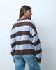 Hollister Hollister knitted crew neck sweater in brown stripe - 4
