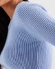 Hollister Hollister knitted slash neck sweater with bell sleeves in blue - 2