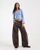 Hollister Hollister knitted slash neck sweater with bell sleeves in blue - 3